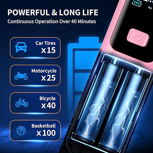 Miniatura 5 de Compresor de aire portátil para inflador de neumáticos, apagado automático, bomba digital recargable inalámbrica para neumáticos de automóvil, SUV,