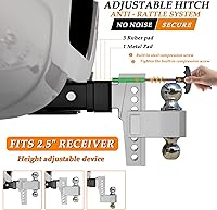 Vista 8 de VNN 10 Inch Drop Hitch 2.5 Inch Receiver - Interchangeable 3 Solid Ball Mount 1-7/8", 2", 2-5/16"(18,500 LBS GTW), Heavy Duty Aluminum Adjustable