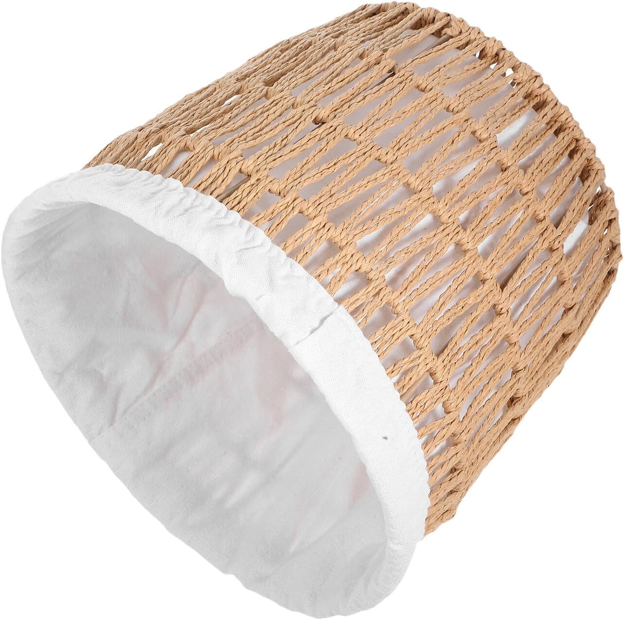 SECFOU Handwoven Cotton Rope Bread Basket with Liner, Small Woven Food Storage Basket for Serving Fruits, Snacks, and Kitchen Organization
