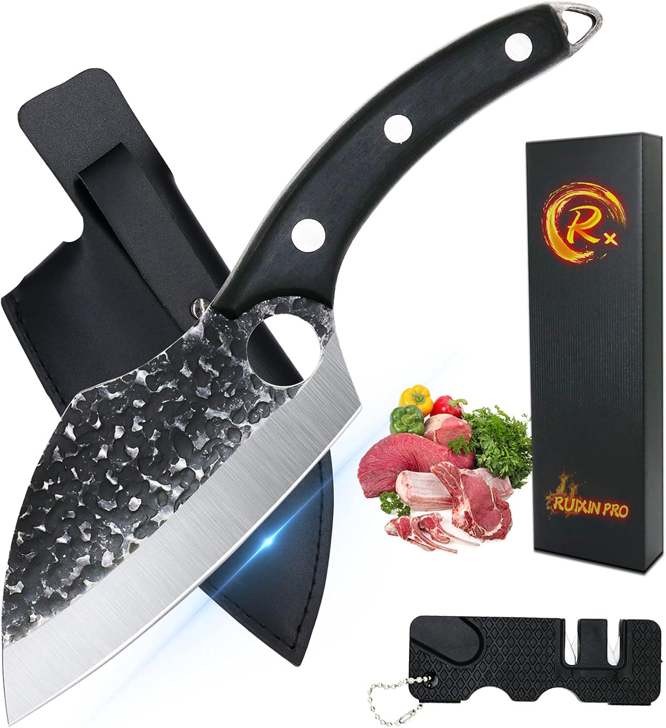 Liphontcta Hand Chef Knife for Meat Cutting, Boning Knife with
