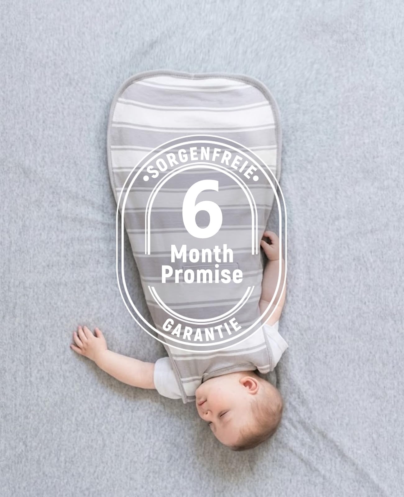 Merino Protect Baby Schlafsack aus Merinowolle mit Baumwoll-Außenseite | Merinowollfutter und Baumwoll-Außenseite sorgen für Komfort bei Nickerchen, Nachtschlaf, Reisen und ganzjährig