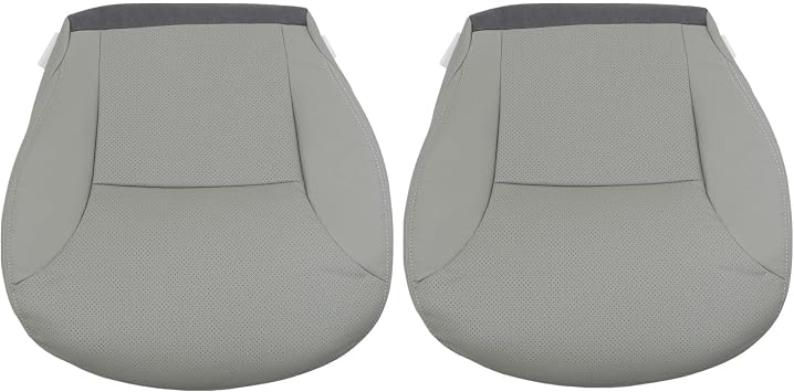 Driver and Passenger Bottom Perforated Leather Gray Seat Cover Compatible with Lexus ES300 ES330 2002 2003 2004 2005 2006