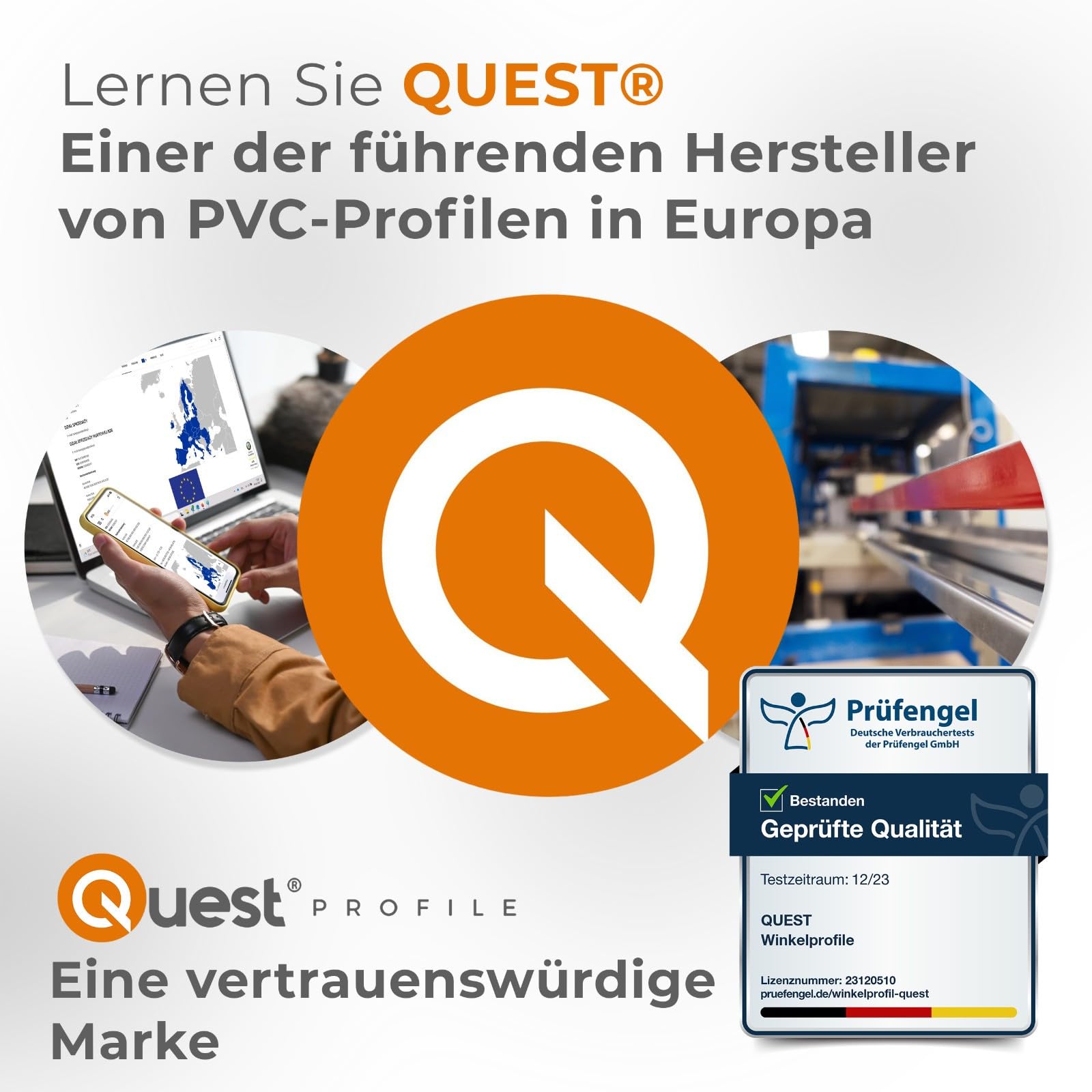 Quest Cornière PVC 40x40mm – Profilé d’Angle de Protection autoadhésif, Souple, Baguette pour rebords et Coins – Noir, 200cm