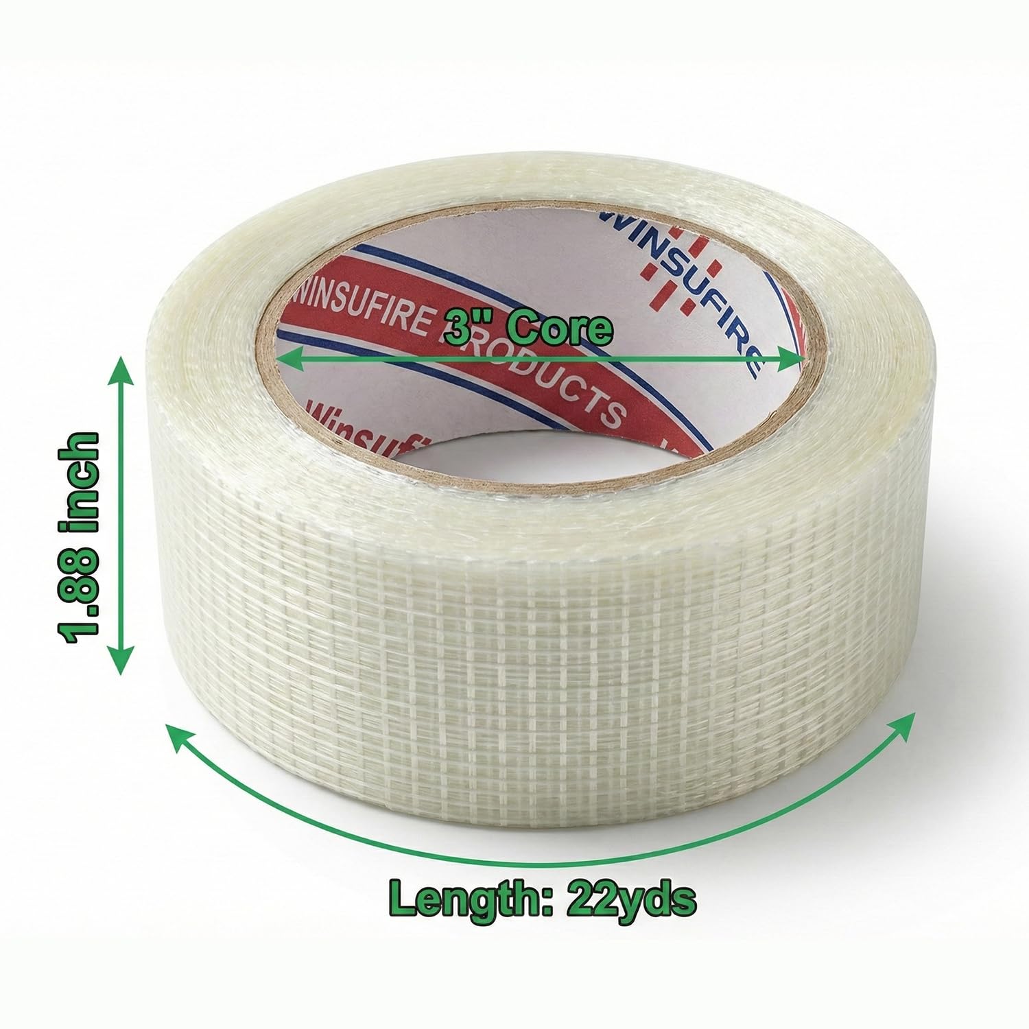 Srtong Fiberglass PackingTape for Shipping, Super Heavy Duty Filament Strapping Tape Adhesive Packaging Tape Total 132Y, 1.88 inch x 22 Yards,6 Rolls