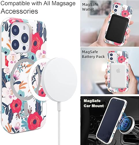 Miniatura 4 de Funda magnética para iPhone 12 iPhone 12 Pro de 6.1 pulgadas, compatible con carga MagSafe de TPU suave, delgada, a prueba de golpes, bonita funda