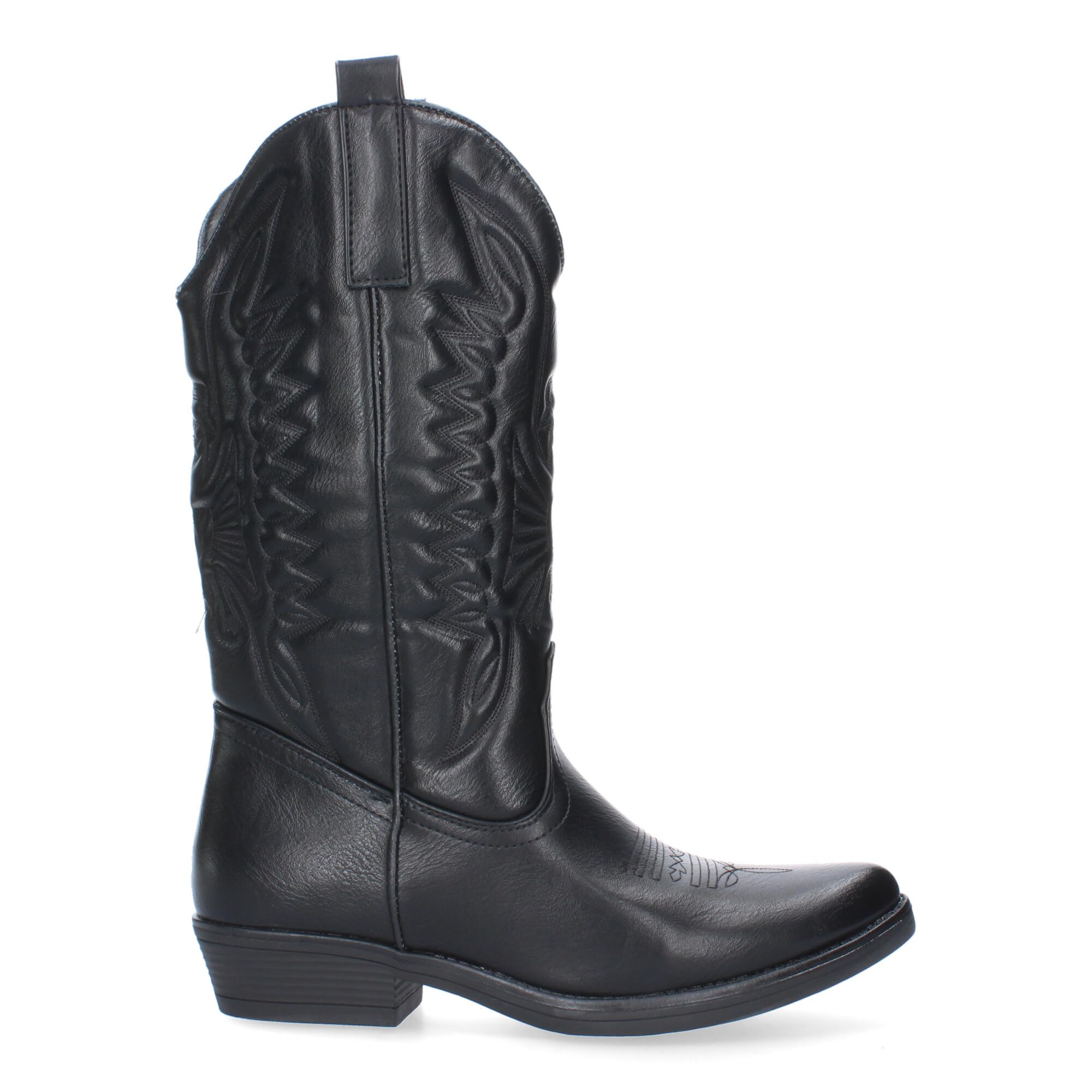 shoes&blues.es Bota de Tacon para Mujer, Comodos, con Bordado, Estilo Cowboy