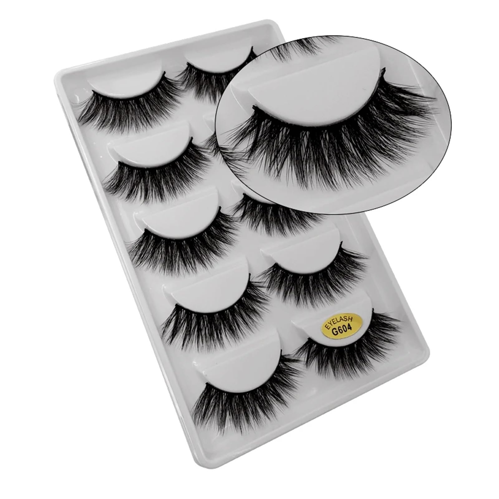 UAMOU 3D sztuczne rzęsy z norek naturalne długie miękkie sztuczne rzęsy makijaż delikatne dramatyczne puszyste cilios sztuczne rzęsy Cheerfully (Color : G604, Size : 10 boxes logo)