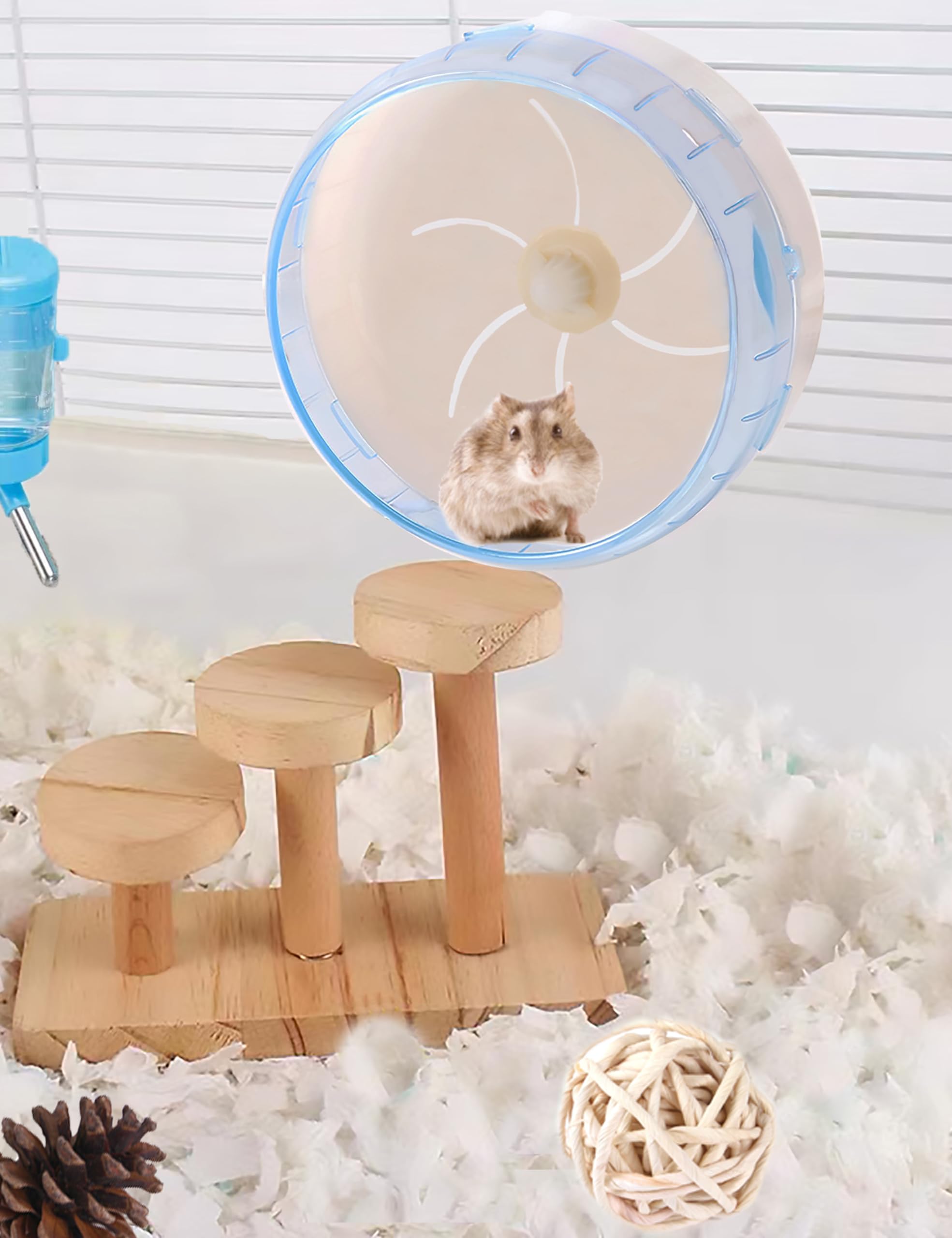 Super-Silent Hamster Exercise Wheel - Hamster Toys Cages Accessories 8.6 Inch Running Spinner Quite Runner for Small Animal Pet Gerbil Dwarf Syrian Hedgehog Rat Mouse Mice (Blue) - image 6