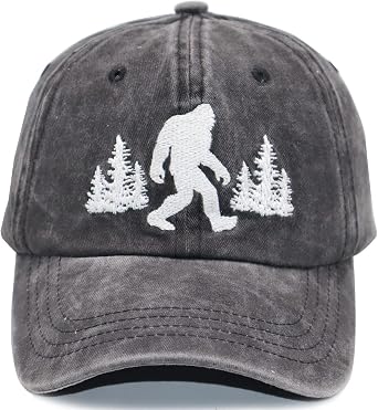 Unisex UFO Bigfoot Denim Hat Adjustable Washed Dyed Cotton Dad Baseball Caps