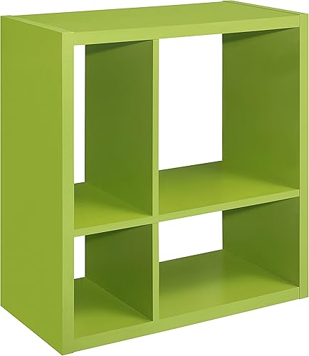 Miniatura 2 de KB Designs Estantería abierta de 4 cubos, organizador de almacenamiento de juguetes para niños, sala de juegos/dormitorio Rojo
