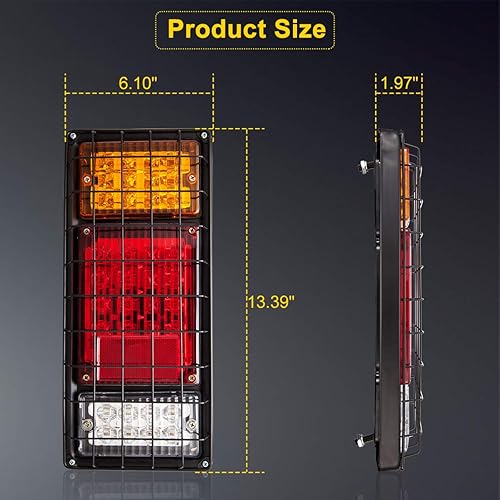 Miniatura 4 de LIMICAR Kit de 40 luces LED traseras de remolque impermeable, luces de remolque con señal de giro inversa, kit de luz de freno para remolque, luces