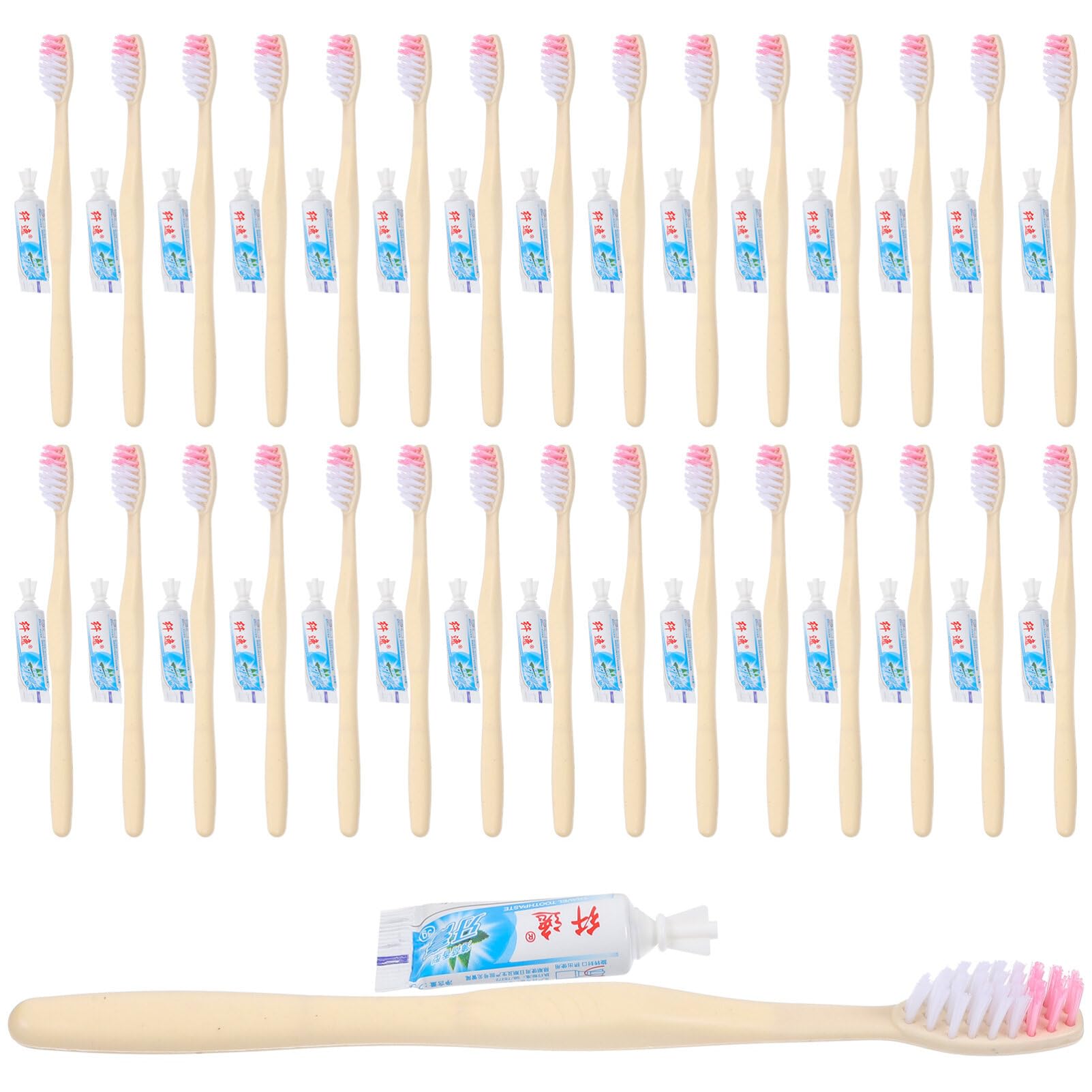 100 Cepillos De Dientes Desechables Con Pasta Para Viajes, Hoteles Y Camping, Cepillos De Colores Surtidos, Portátiles Y Prácticos