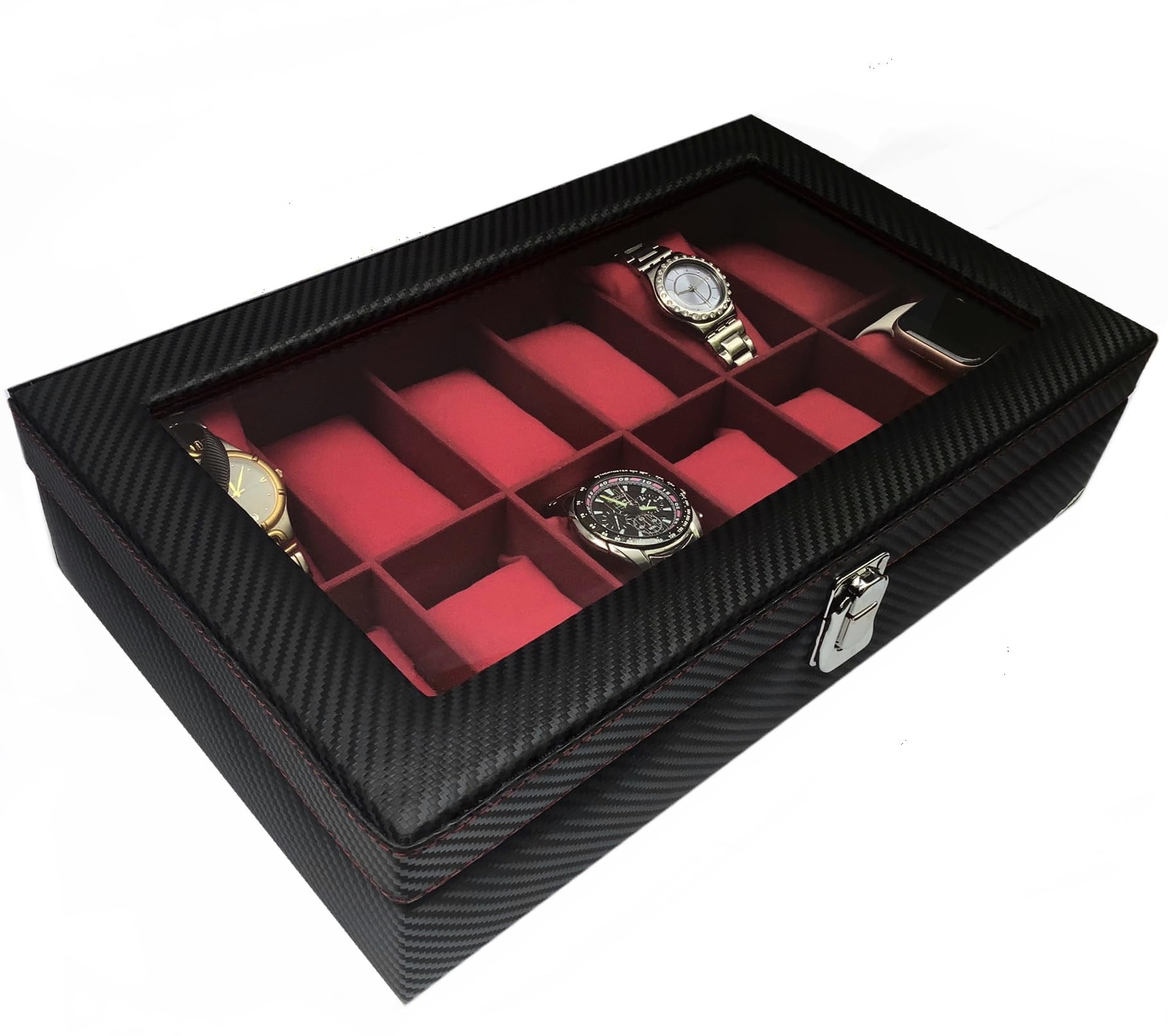 ChestKraft Mens and Womens Watch Box Organiser-12 Slots in Leatherette and Suede (Wine Blaze) (B08KRWPPJP) Amazon Price History, Amazon Price Tracker
