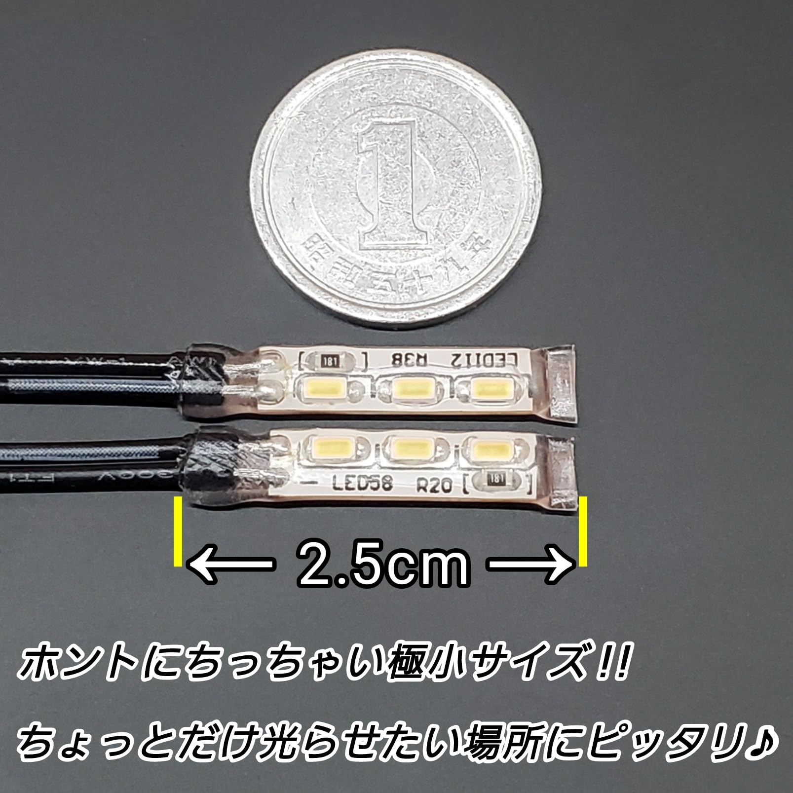 Amazon | 【日本製】濃厚オレンジ色 正面発光 2.5cm 左右2本 完全防水