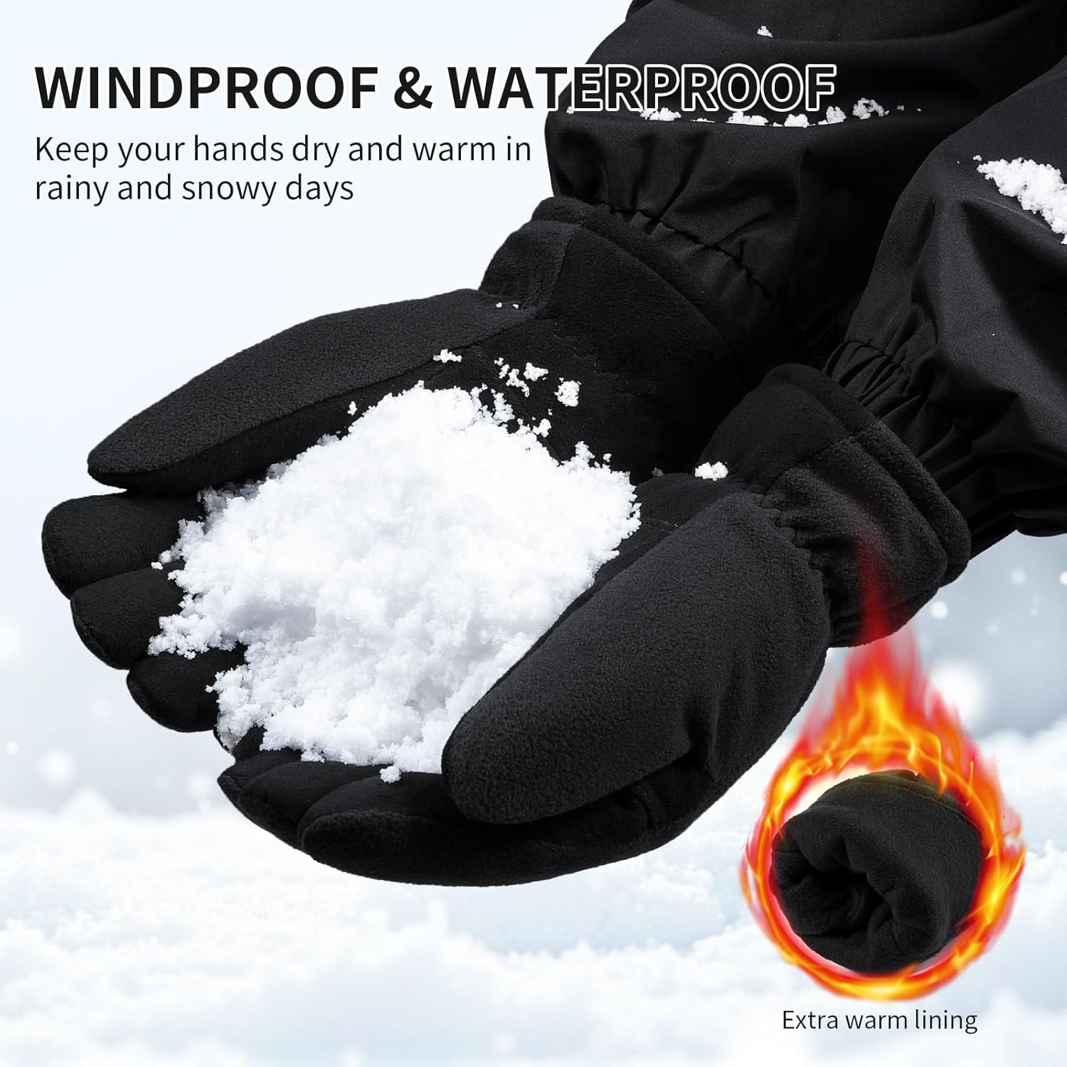 Winter Gloves for Men Women: -20°F Thermal Warm Deerskin Polar Fleece Cotton Glove - Image 5