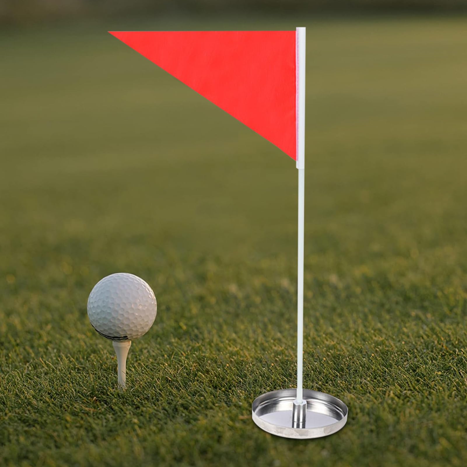 Golf Hole Cup and Flag, Putter Training Aid Set, Golf Practice Equipment, 15.75x7.87 Inches Insertable Flagstick, Target Cup for Lawn, Yard, Home, Indoor, Driving Range Tournament