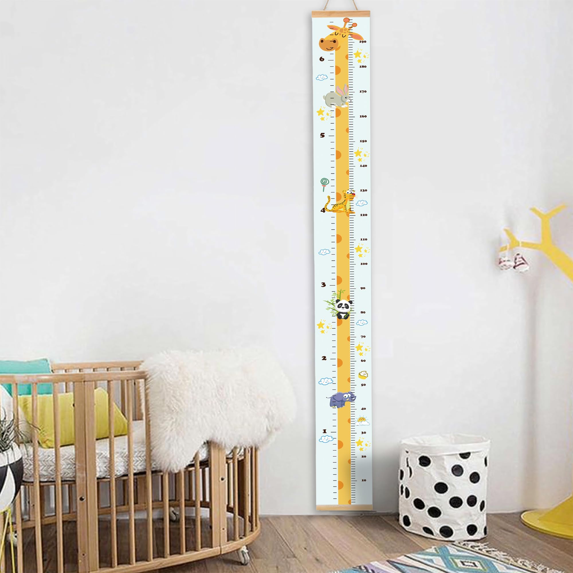 Beinou Baby Growth Chart For Wall Height Chart For Kids Wood Frae Easure Ruler 7.9in X 79in - View #4