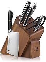 Vista 10 de Cangshan ELBERT Series - Juego de cuchillos forjados de acero alemán, acacia (3 piezas, negro)