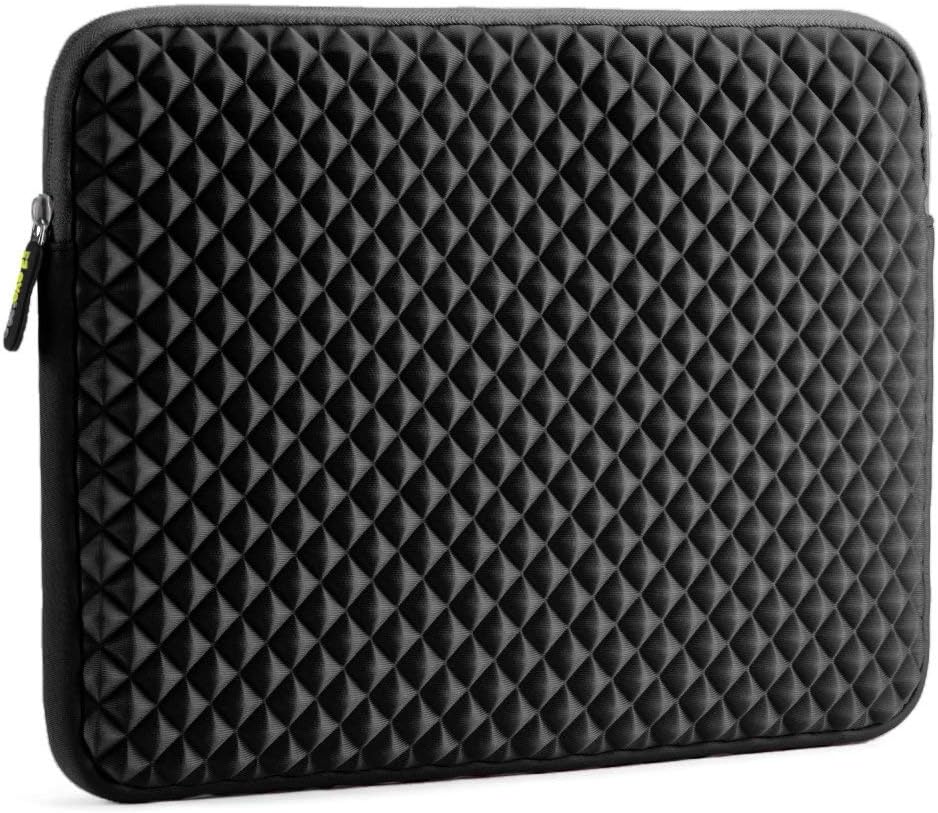 Laptop Sleeve, Evecase 15~15.6 inch Diamond Foam Splash & Shock Resistant Neoprene Universal Sleeve Zipper Case Bag for Dell HP Gaming Chromebook Ultrabook Notebook - Black