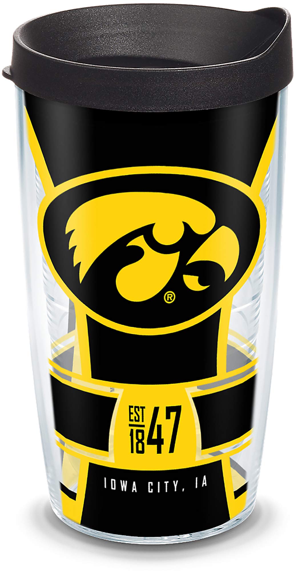 Tervis Made in USA Double Walled University of Iowa UI Hawkeyes Insulated Tumbler Cup Keeps Drinks Cold & Hot, 24oz Water Bottle, Spirit