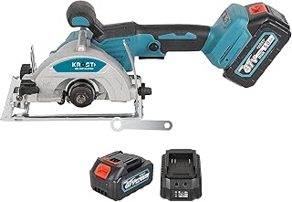 KROST 5" Cordless 37V Brushless Motor Marble Cutting Machine | Ceramic, Tile,Stone, Woodworking Electric Circular Saw | Portable Saw. (Cordless 5" Wood/Marble Cutter Long Body)