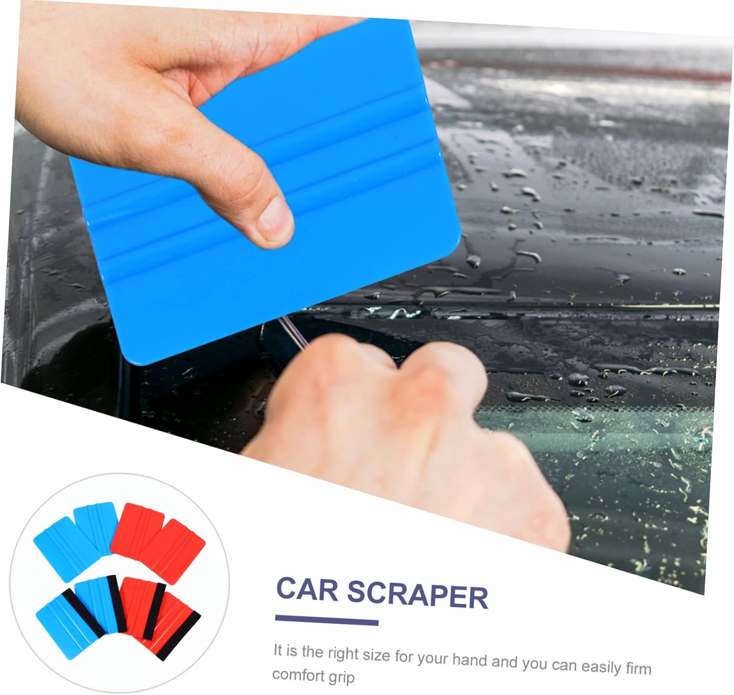 8pcs Car Squeegee Tool Double-Sided Scraper for Decal Removal Auto Squeegee Lightweight Vinyl Smoothing Tool