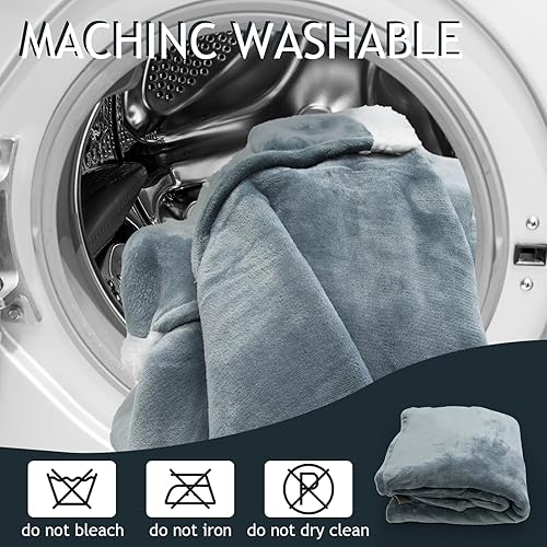 Miniatura 7 de Markdang Bolsillo transparente (para navegar por teléfono celular), manta con capucha de 47 pulgadas, manga extendida grande, cómoda, sudadera con