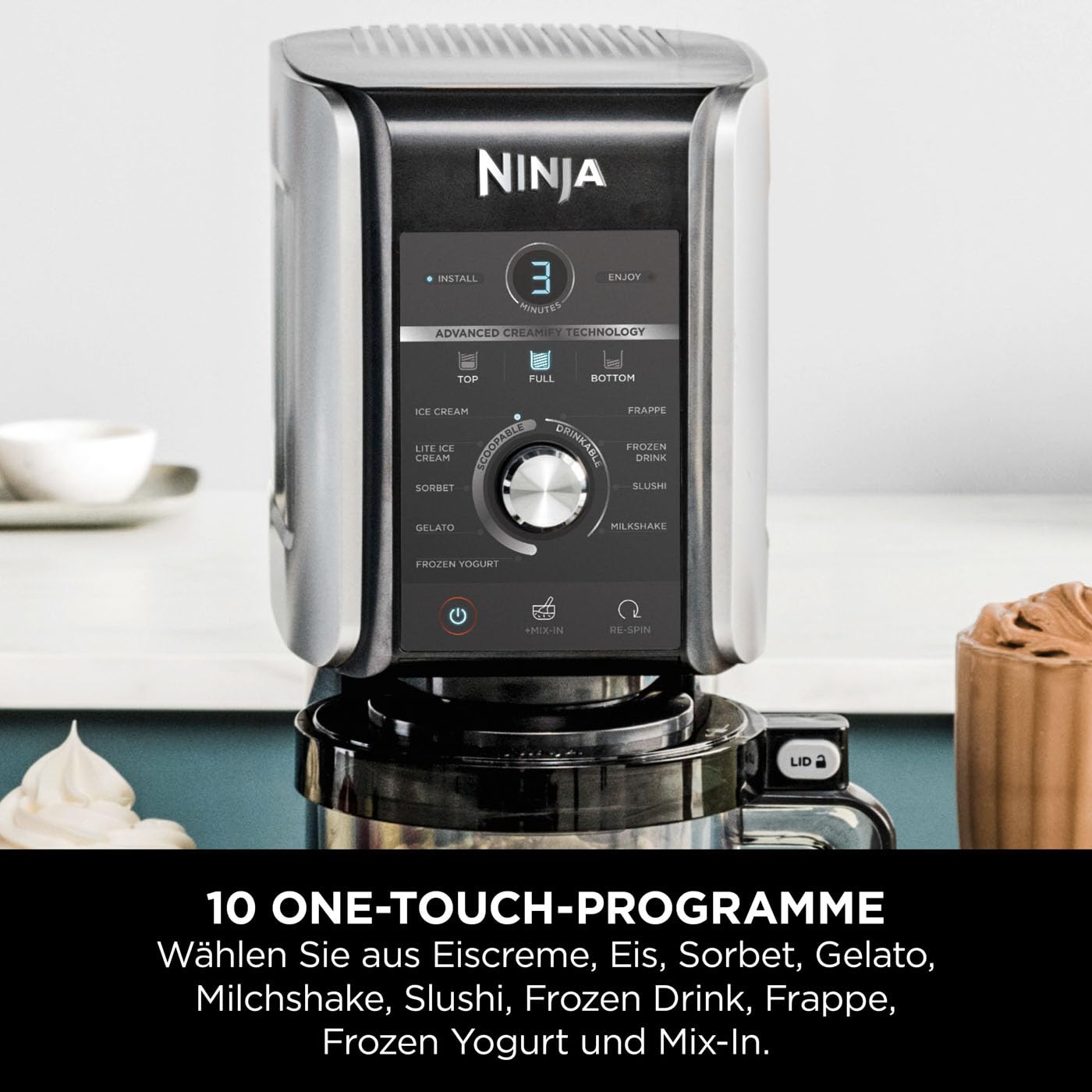 Ninja CREAMi Deluxe: 10 Funktionen, 2 Becher, Silber Ansicht 11