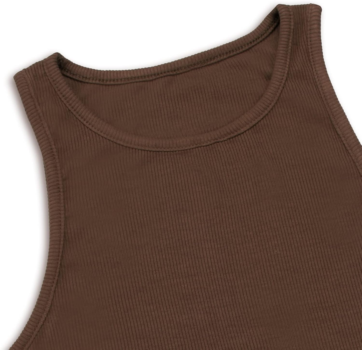 Workout Crop Tank Tops for Women, White Basic Cutoff Top for Girls - Image 4