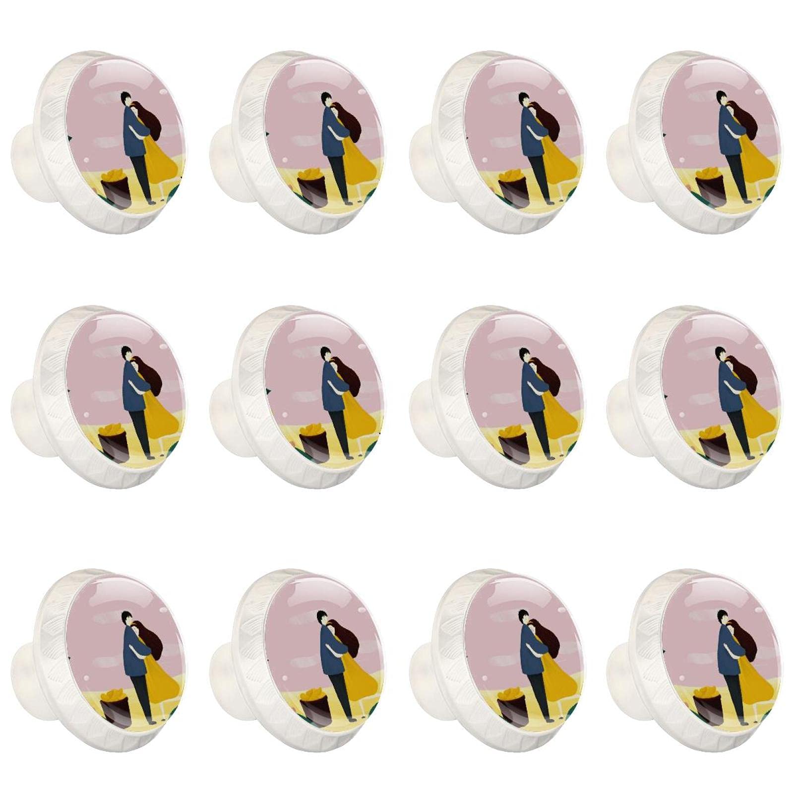 Poignée de tiroir ronde et ergonomique pour armoires de cuisine avec motif original