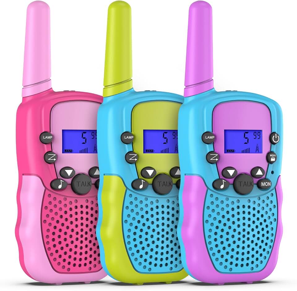 Selieve Walkie Talkies for Kids 3 Pack, Toys for 3-12 Year Old Boys or Girls, 3 KM Range Indoor Outdoor Activity Stem Toys, Gifts