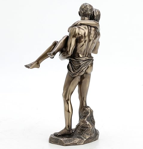 Miniatura 5 de Veronese Design 11 3/8 pulgadas los amantes nupcial llevan la escultura desnuda artística del final del bronce antiguo de la resina del molde en frío