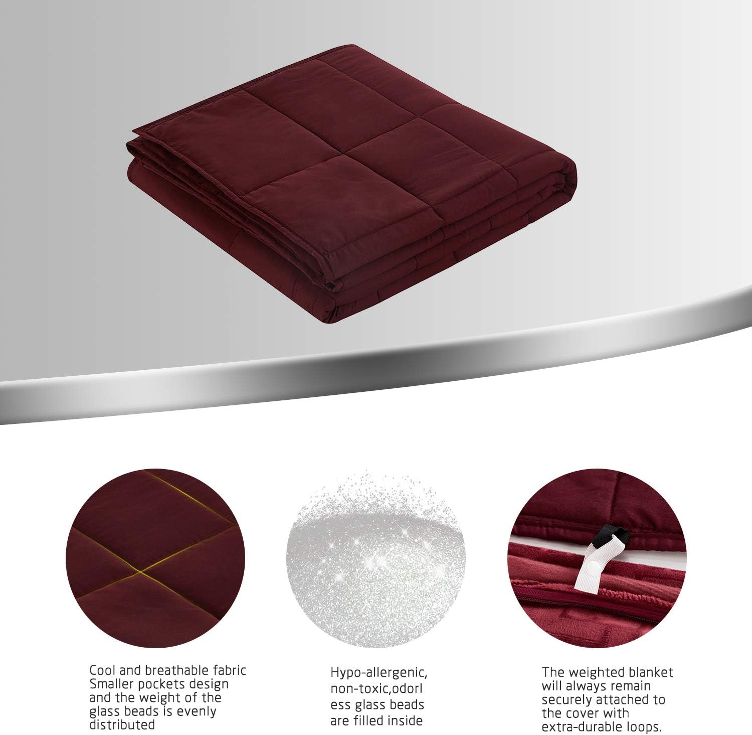 Review Product Weighted Blanket with Cover Set Heavy Blanket (Teal Blue-Grey Cover Set, 48 72 12 lbs)