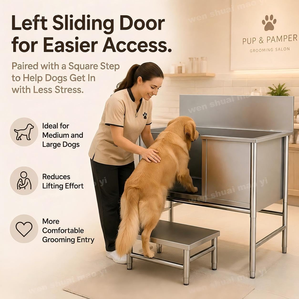 Generico Vasca da Bagno per Cani in Acciaio Inossidabile (100 cm)