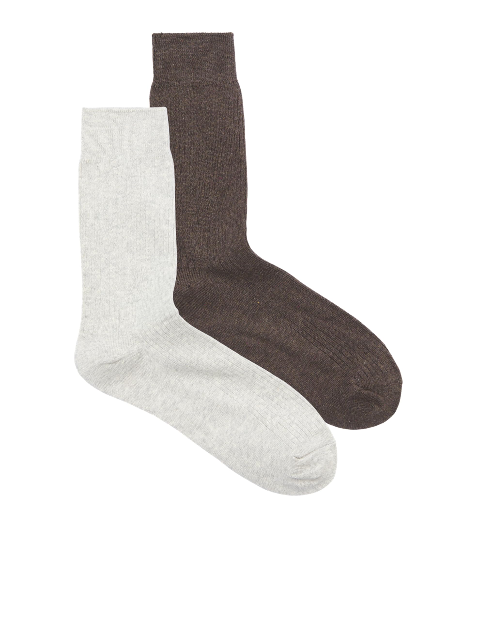 JACK & JONES Men's Jac Premium Socks 2 Pack Noos (Pack of 2), Light Grey Melange/Pack:Chocolate Plum Melange, One Size