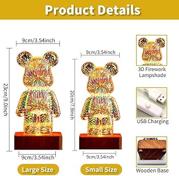 Amazon.co.jp : GZKPL トゥインクルベアランプ クマナイトライト 3D