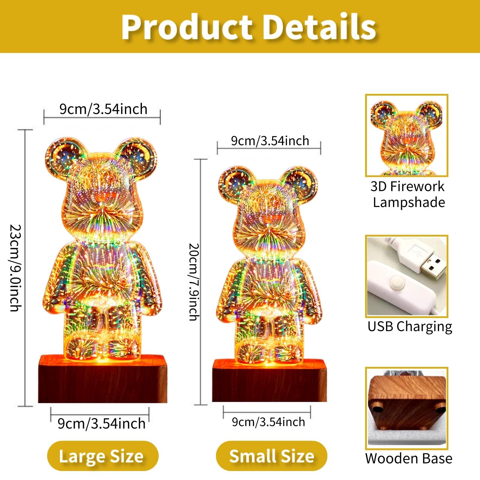 Amazon.co.jp : GZKPL トゥインクルベアランプ クマナイトライト 3D