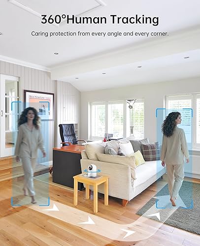 Miniatura 5 de Cámara WiFi para interiores, cámara de seguridad inalámbrica enchufable con video 3K de 5 MP, panorámica/inclinación, audio de 2 vías, detección