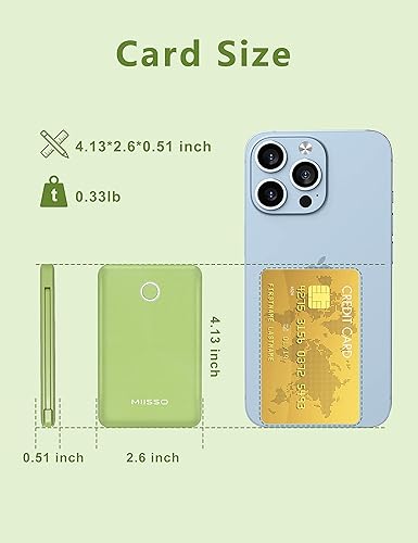 Miniatura 3 de miisso 6000mah Ultra Slim Construido en Cables Power Bank, 2P-Pruple