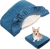 Vista 11 de Nanbowang - Funda de repuesto impermeable para cama de perro, funda de almohada lavable acolchada para mascotas, encantadora cama para cachorro