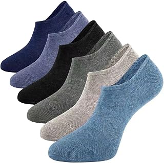 Mens No Show Socks Liner Non Slip Low Cut Invisible Short Casual Cotton Ankle Socks for Sneaker 6Pairs