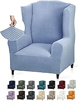 Vista 33 de YEMYHOM Funda elástica para silla de ala de 1 pieza con el último diseño de jacquard, protector antideslizante para muebles con varillas de espuma