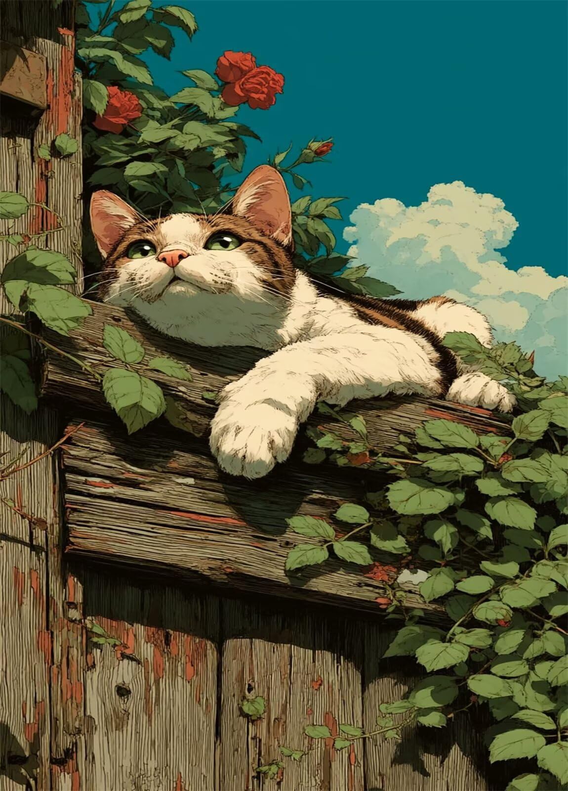 Puzzle de 900 Piezas para Adultos - Valla Animales Gatos | Rompecabezas para Adultos 87x34cm | Piezas de Encaje Letras en la Parte Posterior | Decoración para el Hogar