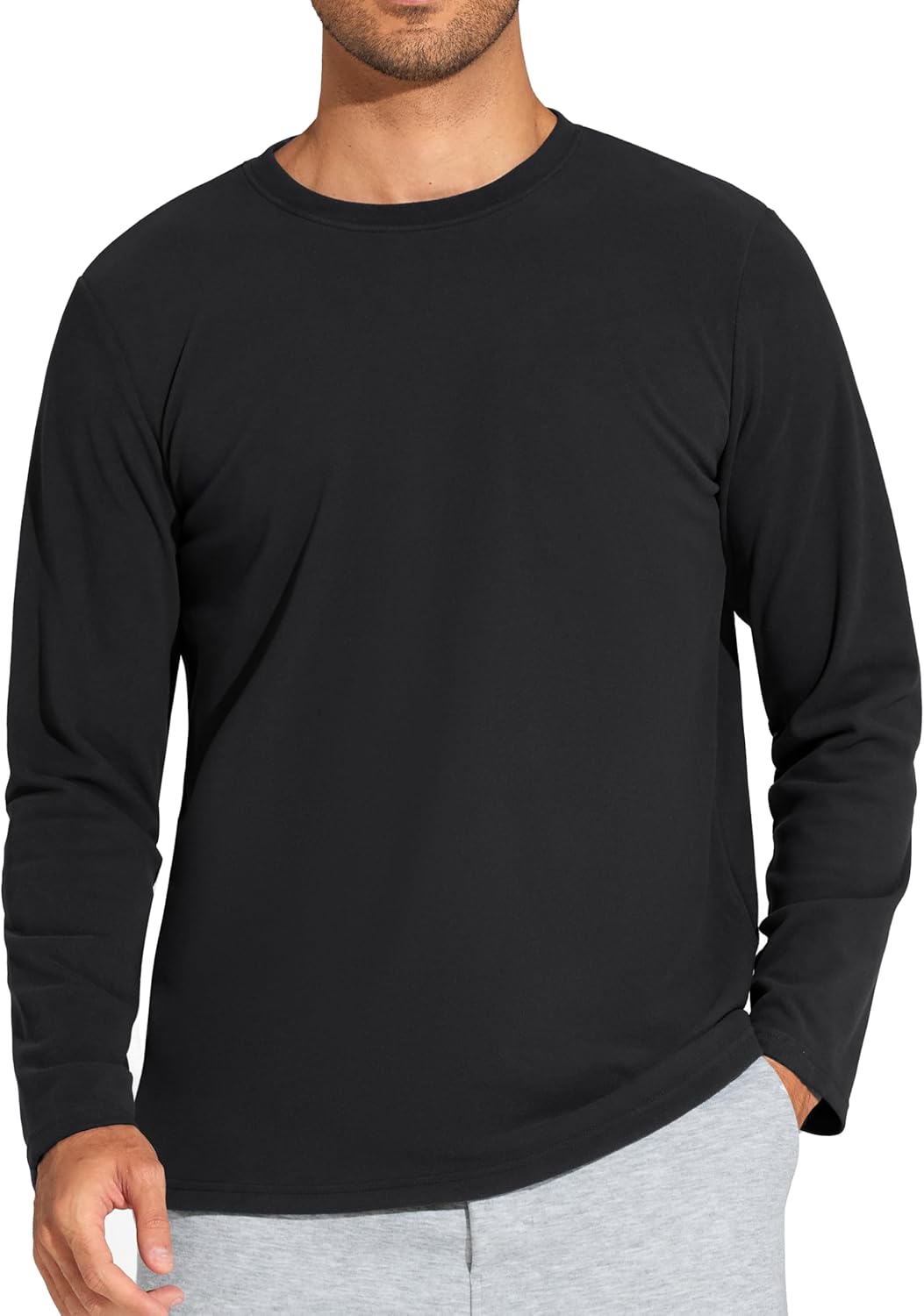 THE GYM PEOPLE Men's Long Sleeve Base Layer Thermal Shirts Stretchy Crewneck Basic Casual Pullover Undershirt Tee Tops - Image 7