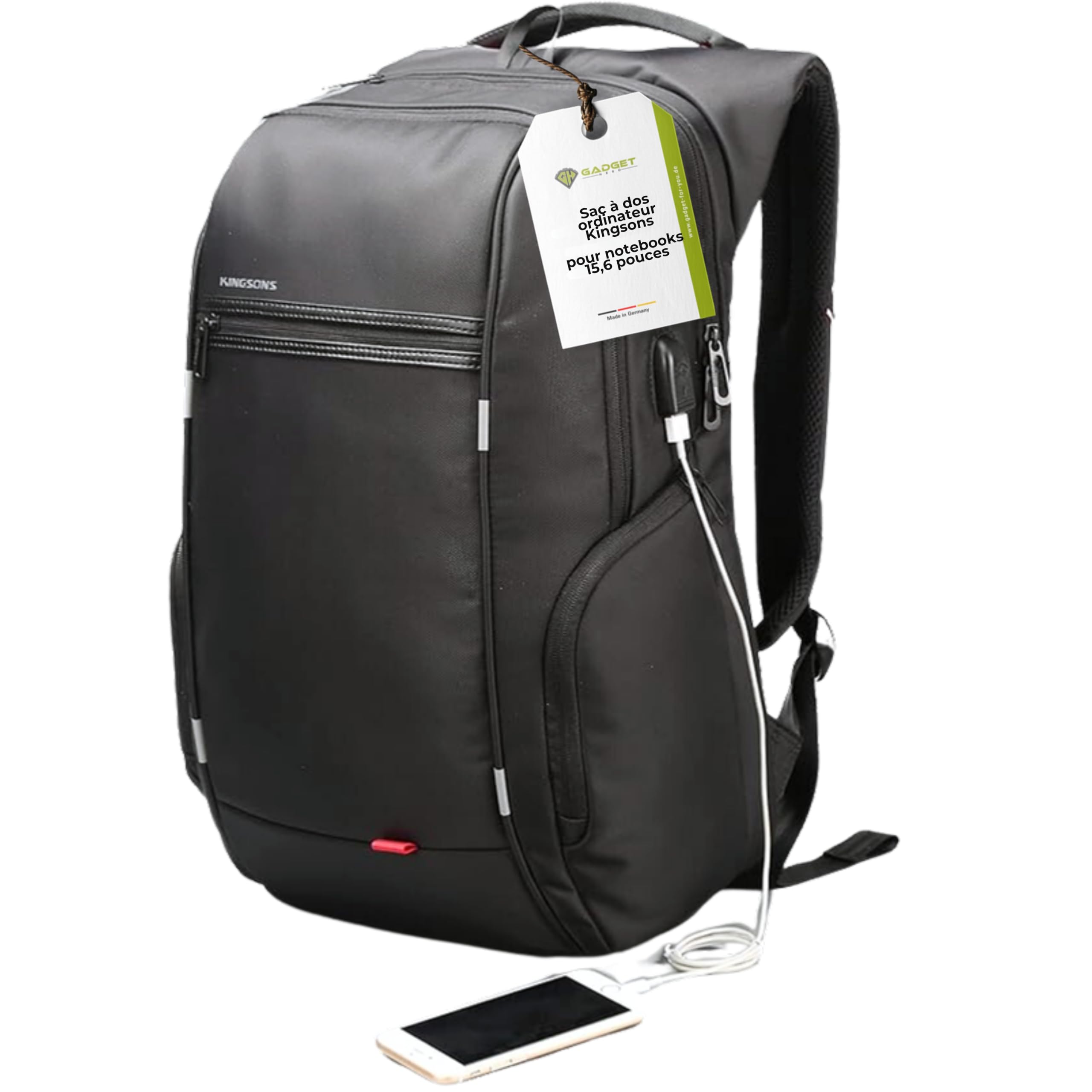 Un grand sac à dos ordinateur 15.6 et sac à dos usb extérieur idéal urbain | Le sac à dos business déperlant idéal pour vos pluies légères. Contient 30 L avec de belles bretelles ergonomiques au dos