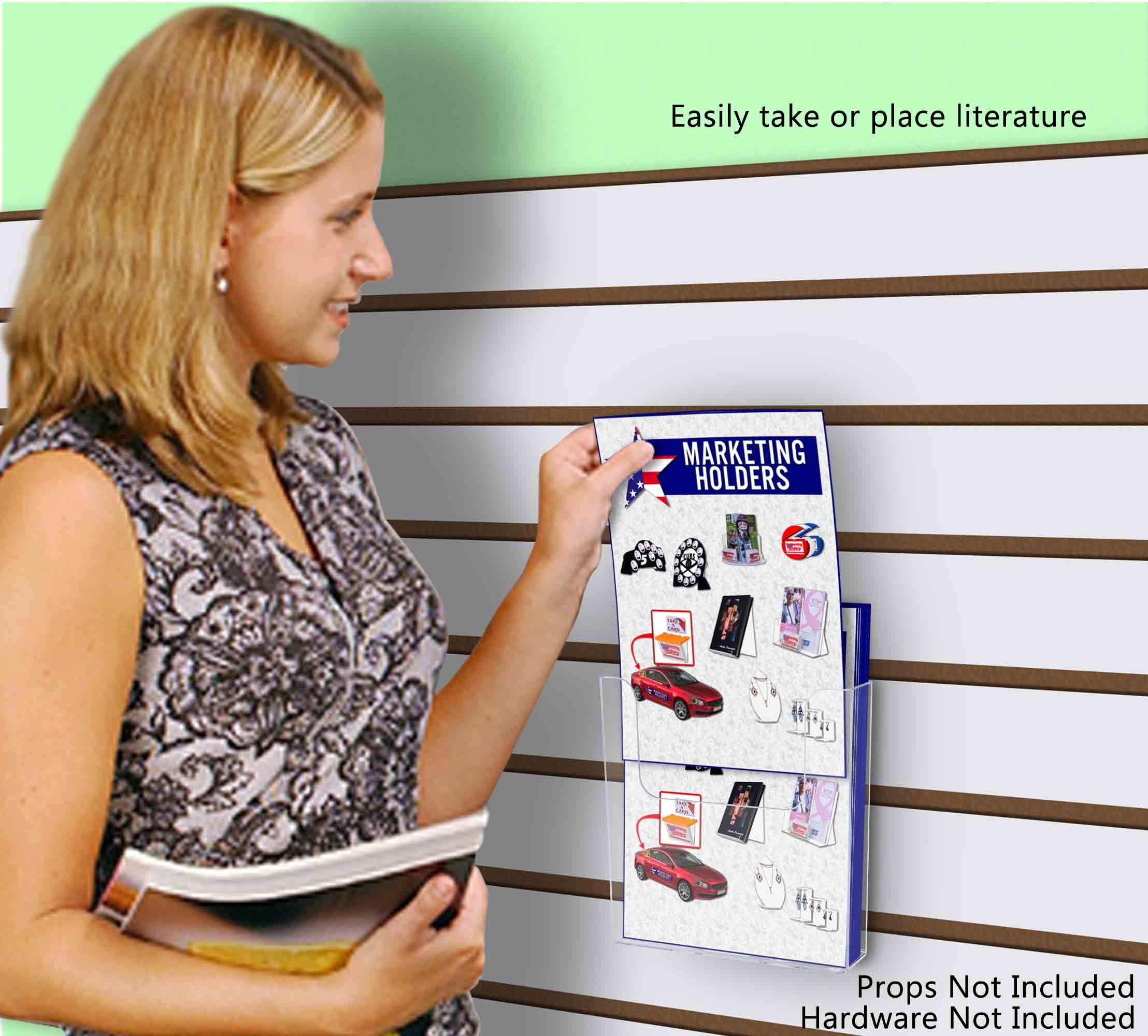 Marketing Holders 4 Pack Slatwall Bifold Bin for 6