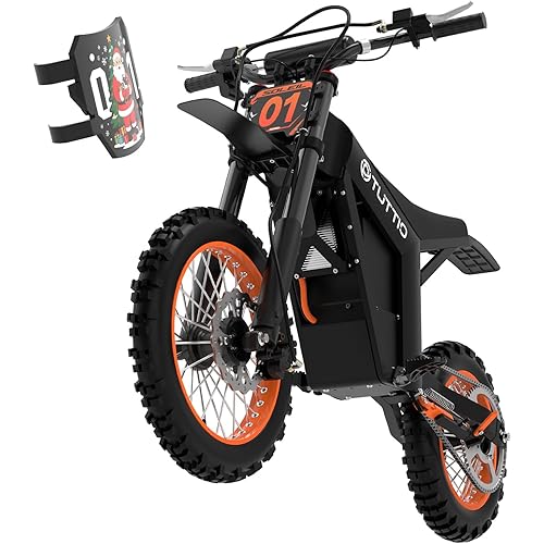 Tuttio Soleil 01 Electric-Dirt-Bike Soleil 01 BF Electric-Bike with 48V 21Ah Removable Battery, 37MPH, 14"/12" Fat Tire E-Motorcycle for Mountain Off-Road Teens Adults, Fit Age 13+