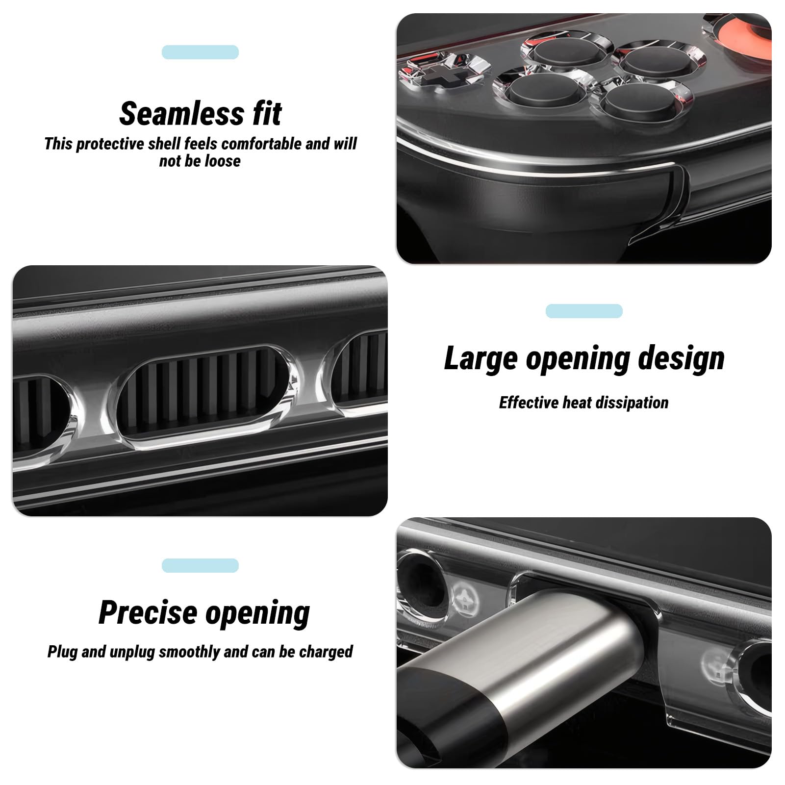 Xevtrak for Nintendo Switch 2 Case, Transparent Protective Case Set with Dual-Surface Design, Crystal-Clear Dockable Shell, Quick-Release for Nintendo Switch Lite, Precision Fit for Joycon Controller — view 3