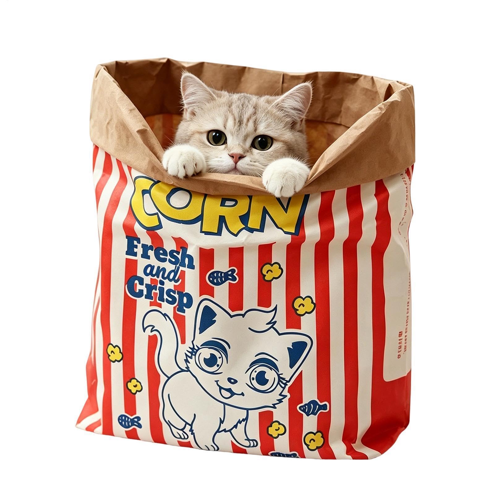 2PCS Cat Crinkle Sack | 75X35CM Interactive And Foldable Cat Sack | Portable Cartoon Paper Bags,Interactive Toy,pet Shelter For Cats All Life Stages Small Dogs Puppy Outdoor Travel