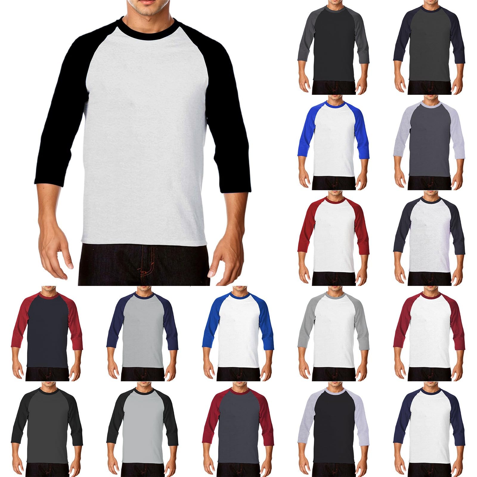 Camiseta de manga larga para hombre, de algodón, holgada, ligera, cuello redondo, parte superior, ligera, transpirable, suave, cómoda, básica, para entrenamiento al aire libre